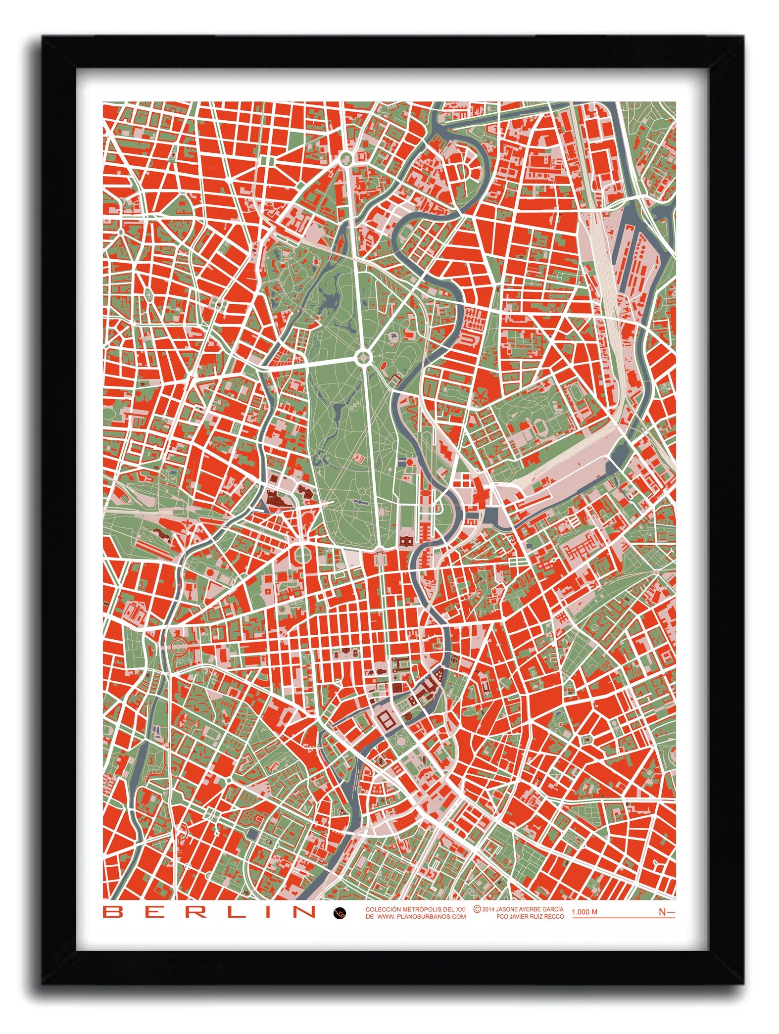 Affiche Berlin classic by PLANOS URBANOS, a limited edition art print on fine arts paper, showcasing vibrant colors and intricate details.