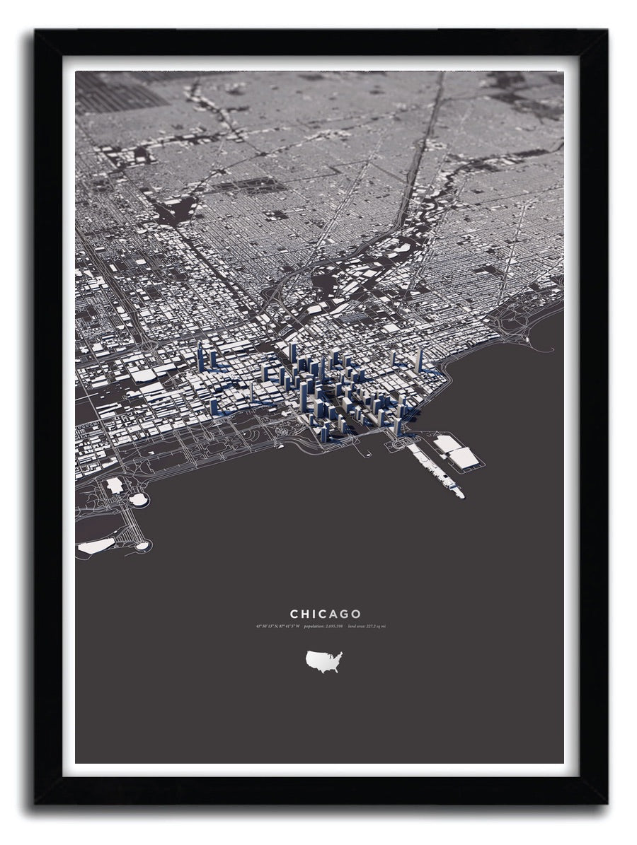 Affiche Chicago I by Luis Dilger, a limited edition art print on fine arts paper, showcasing vibrant colors and intricate details.