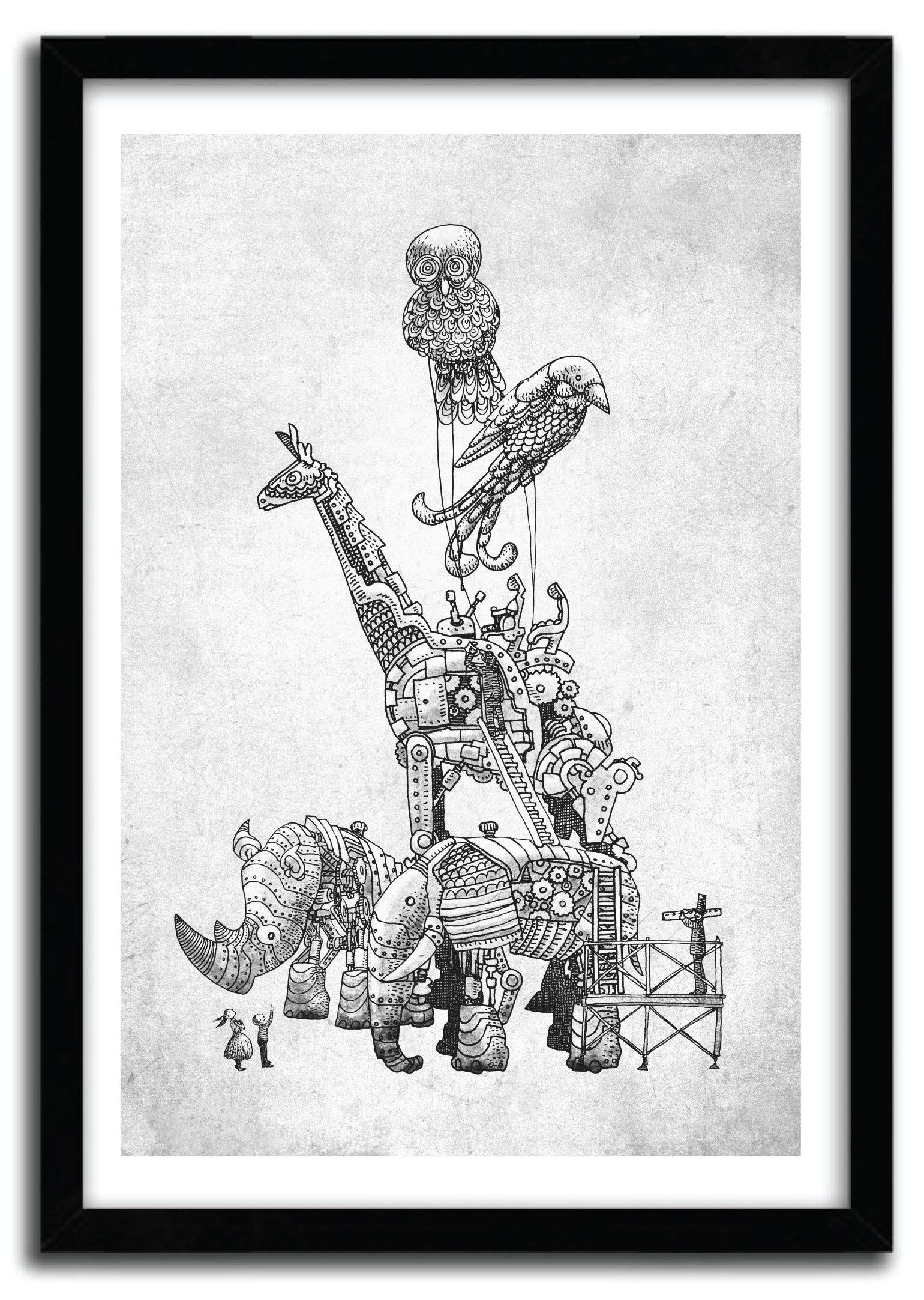Affiche CLOCKWORK MENAGERIE by Eric Fan, a limited edition art print featuring intricate designs on high-quality fine arts paper.