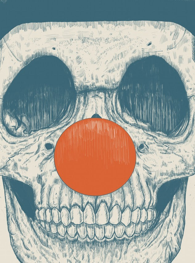 Affiche DEAD CLOWN by Balazs Solti, a limited edition art print on fine arts paper, featuring vibrant colors and intricate details.