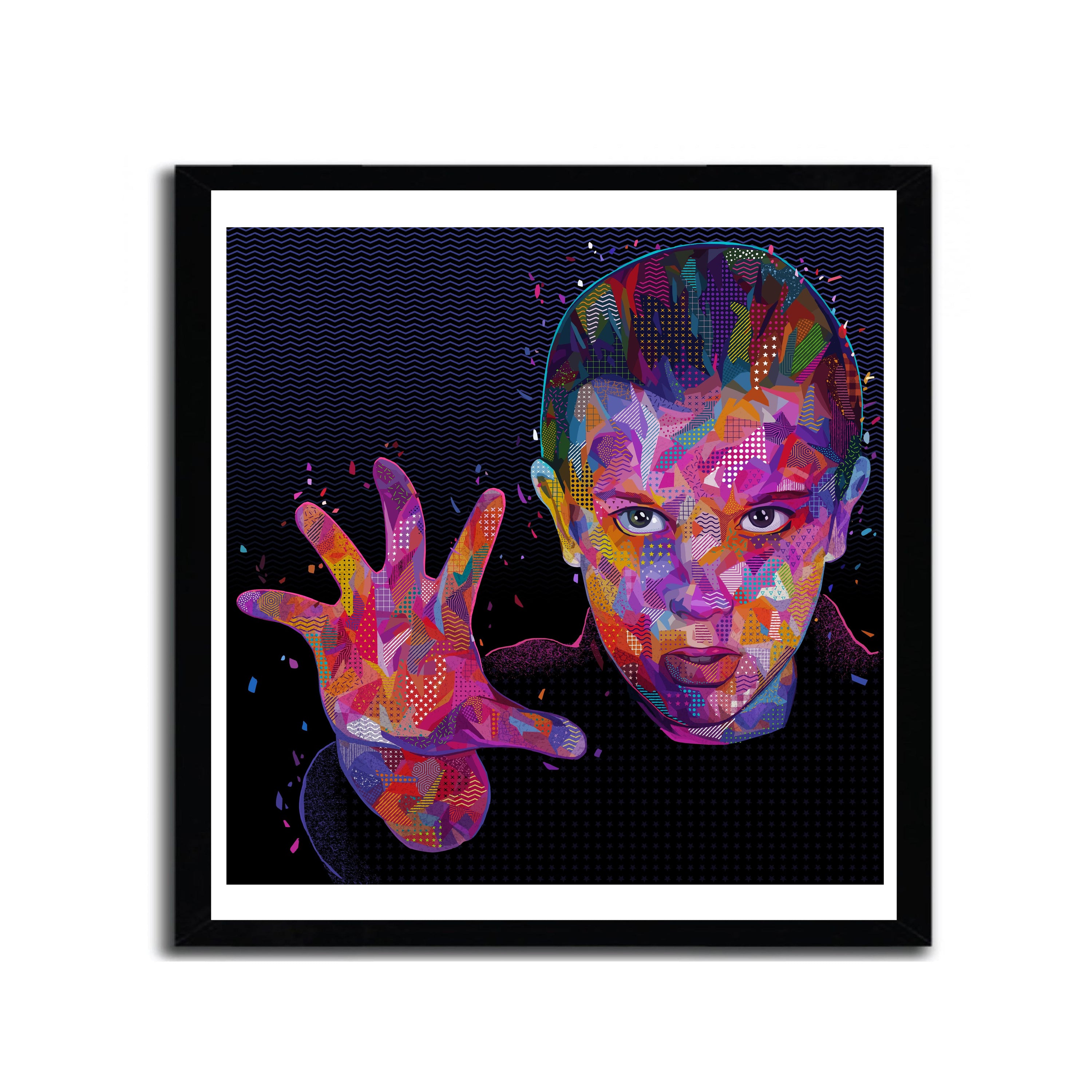 Affiche Eleven Pop2 par Alessandro Pautasso, imprimée sur papier fine arts, avec des couleurs vives et un design contemporain.