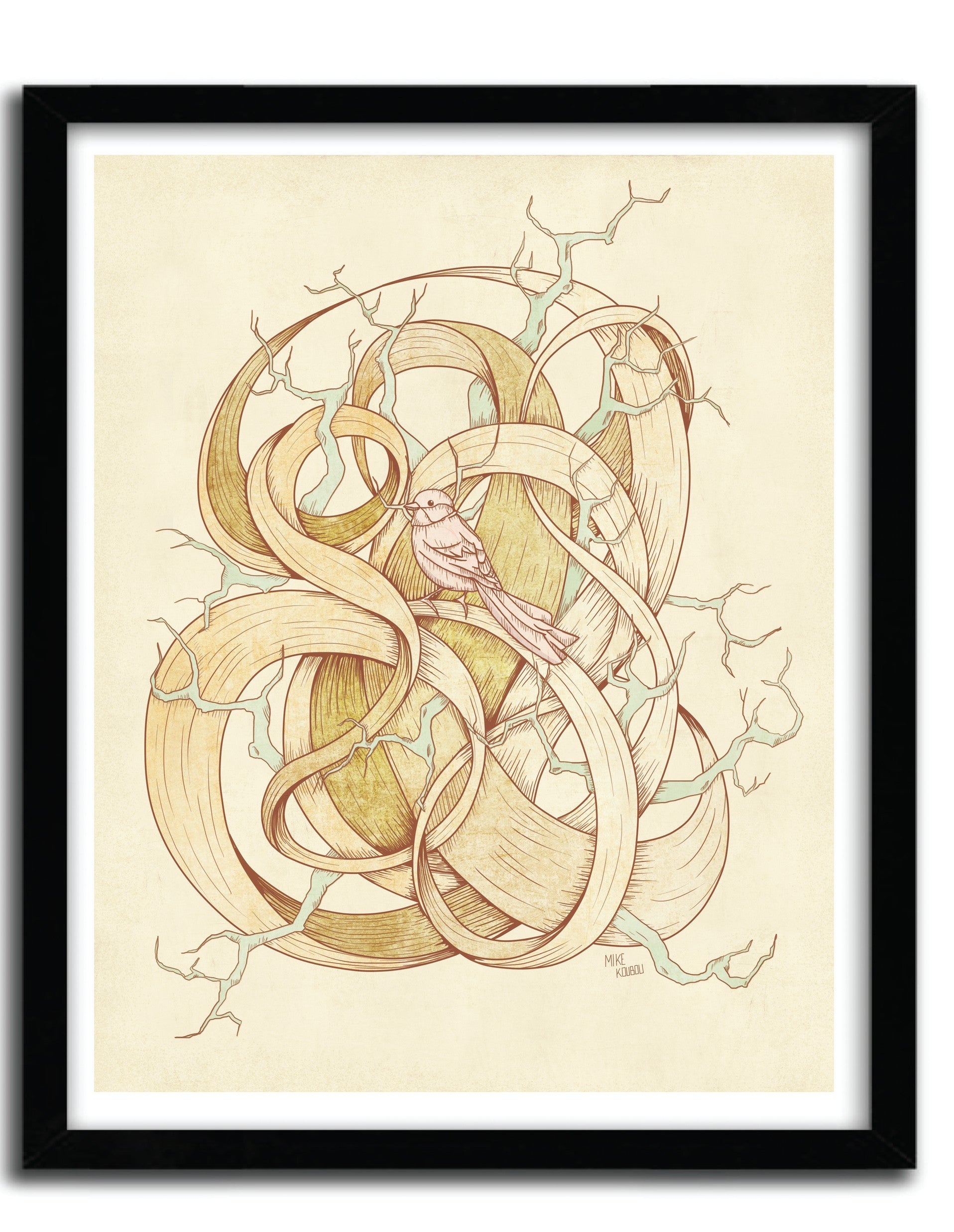 Affiche ESCAPE by MIKE KOUBOU, a limited edition art print on fine arts paper, showcasing vibrant colors and intricate details.