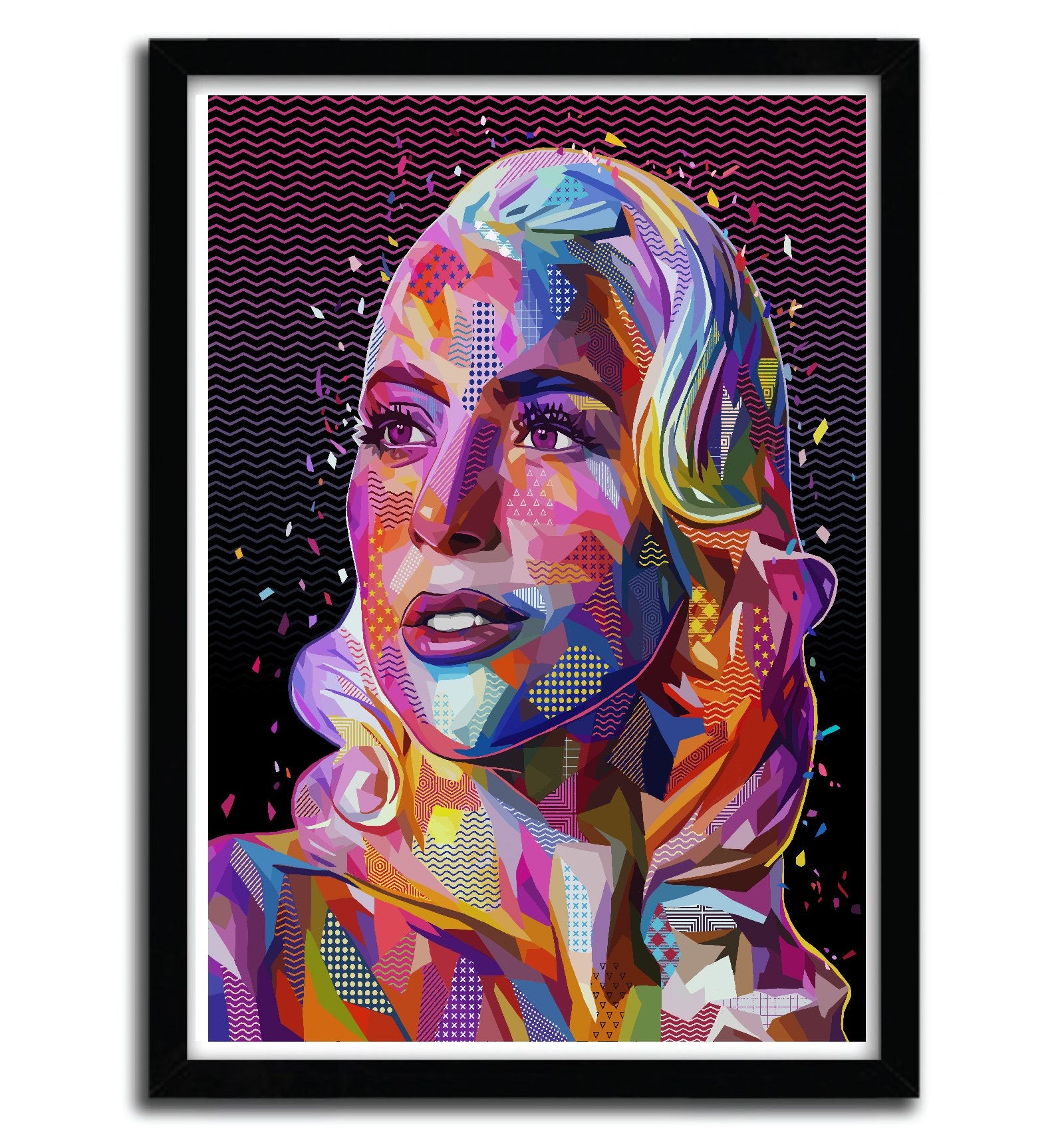 Affiche gaga par Alessandro Pautasso, imprimée sur papier fine arts, avec des couleurs éclatantes et un design unique.