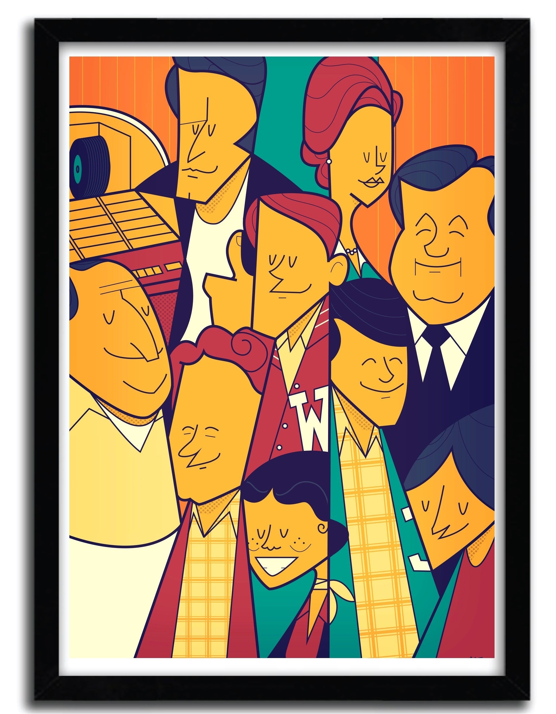 Affiche HAPPY DAYS par Ale Giorgini, imprimée sur papier fine arts, avec des couleurs vives et un design joyeux.