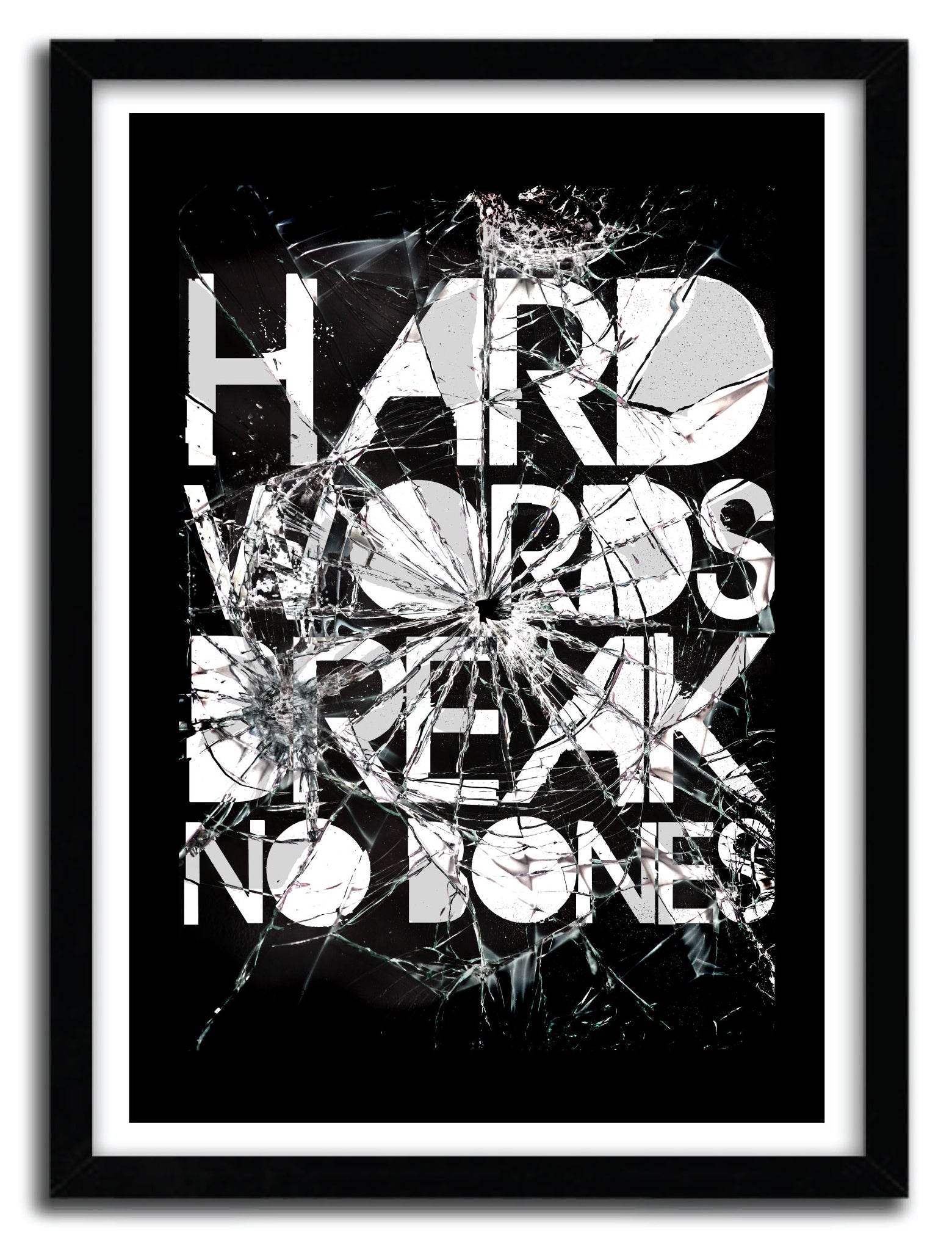 Affiche 'Hard Words' par ALI GULEC, imprimée sur papier fine arts, avec des encres d’archives, numérotée et signée.
