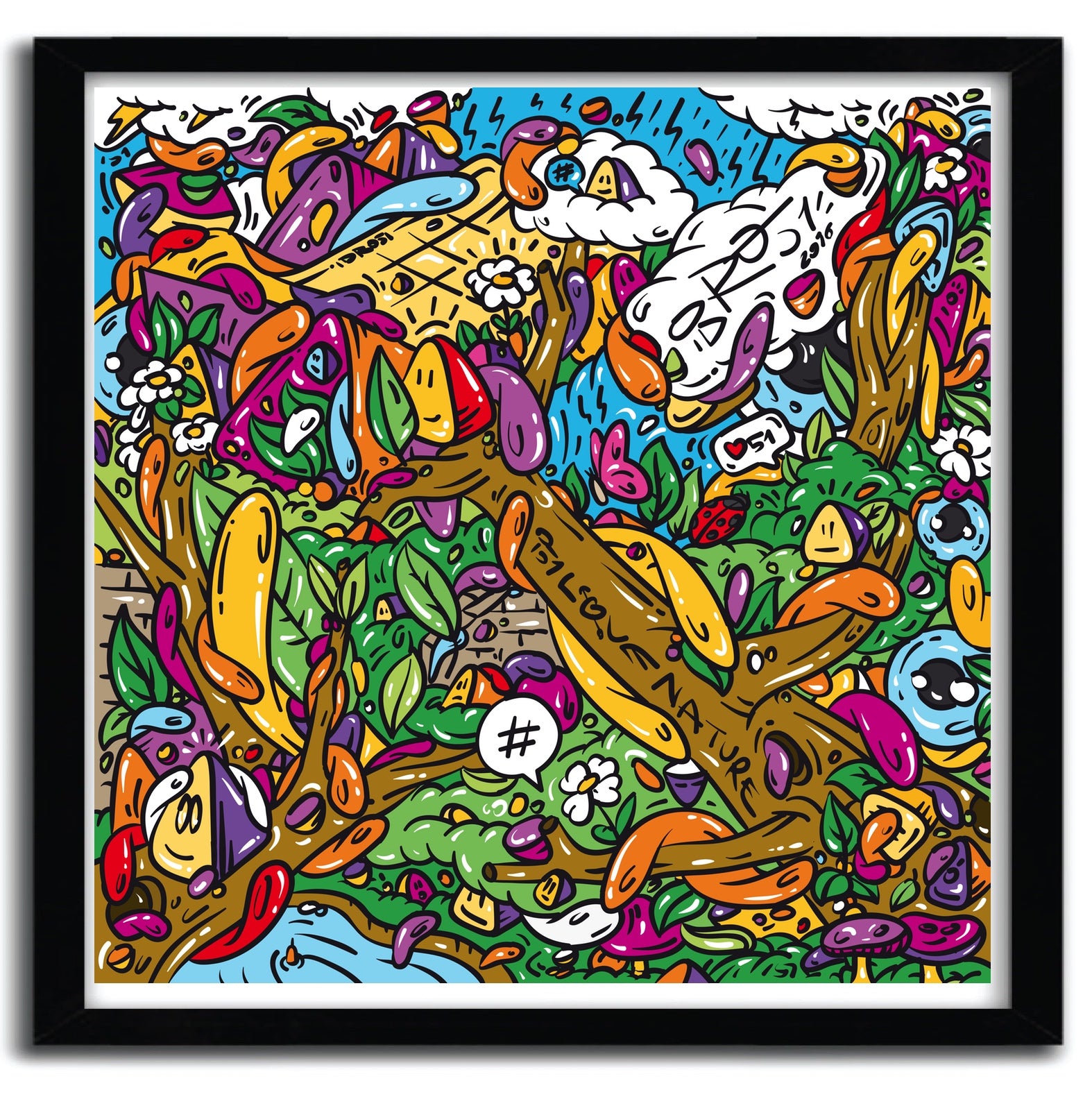 Affiche Jungle Fever par idro51, imprimée sur papier fine arts, avec des couleurs vives et un design captivant.