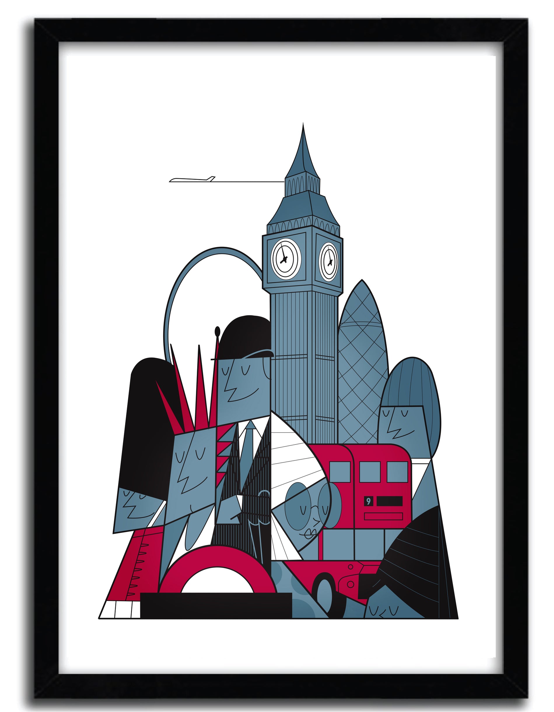 Affiche London by Ale Giorgini, a limited edition art print on fine arts paper, showcasing vibrant colors and intricate design.
