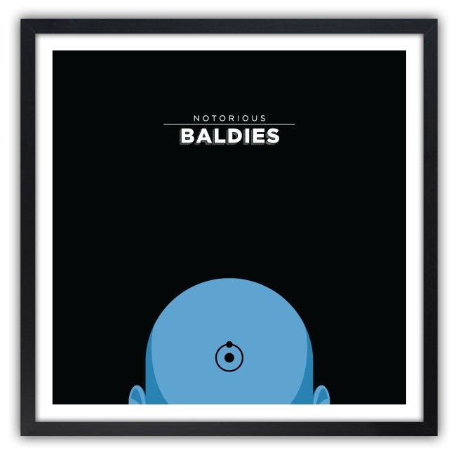 Affiche Notorious Baldie DR. MANHATTAN by Mr Peruca, a limited edition art print on fine arts paper, showcasing vibrant colors and unique design.