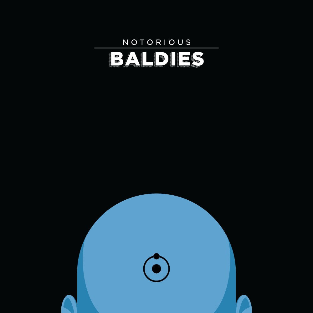 Affiche Notorious Baldie DR. MANHATTAN by Mr Peruca, a limited edition art print on fine arts paper, showcasing vibrant colors and unique design.