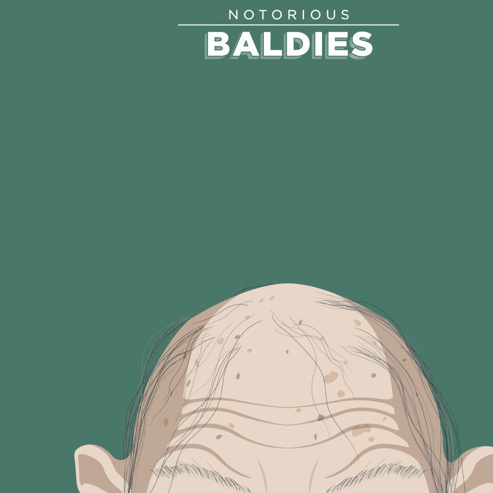 Affiche Notorious Baldie GOLLUM by Mr Peruca, a limited edition art print on fine arts paper, showcasing vibrant colors and intricate details.