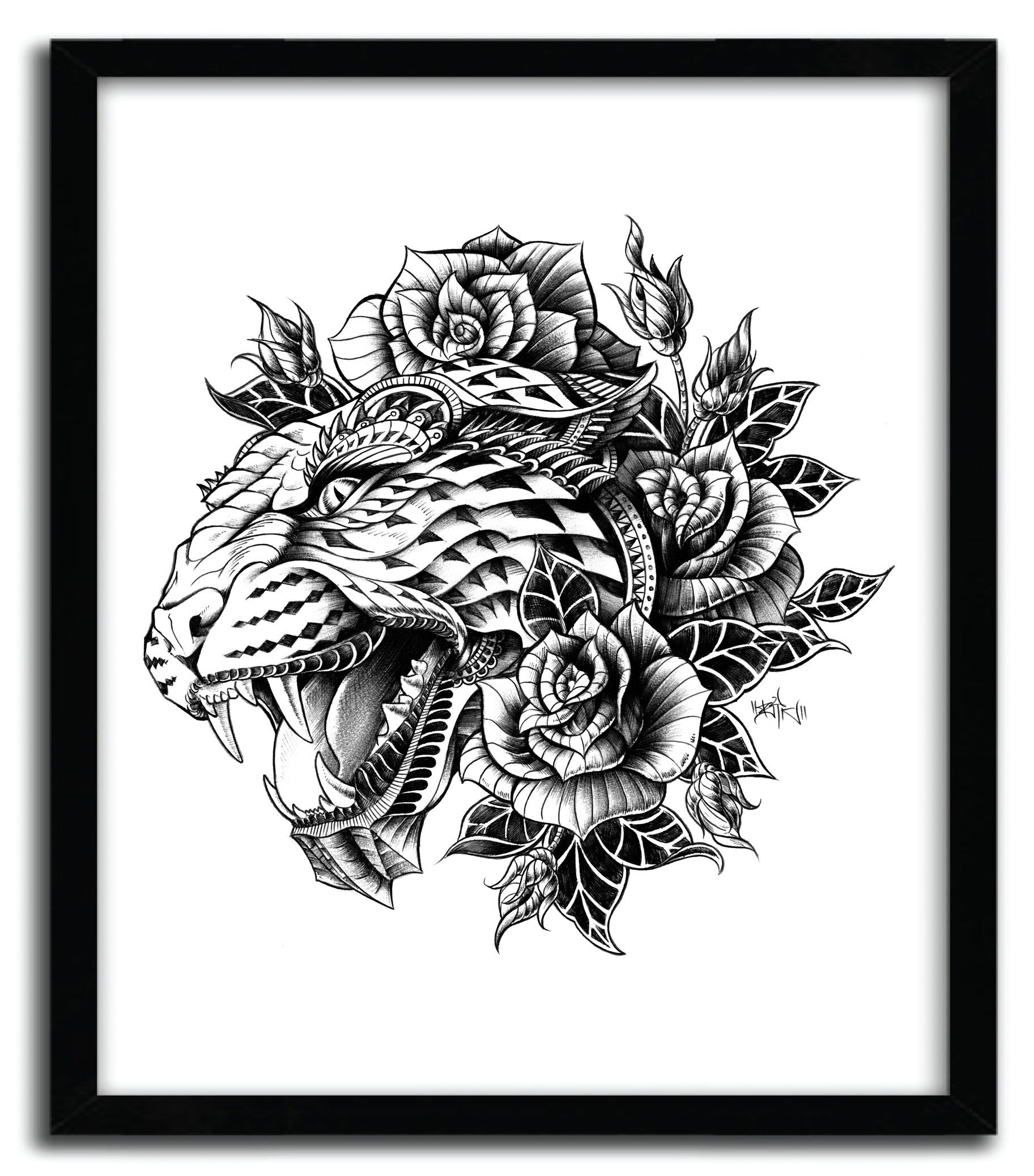 Affiche ORNATE LEOPARD by BIOWORKZ, a limited edition art print featuring a stunning leopard design on fine arts paper.