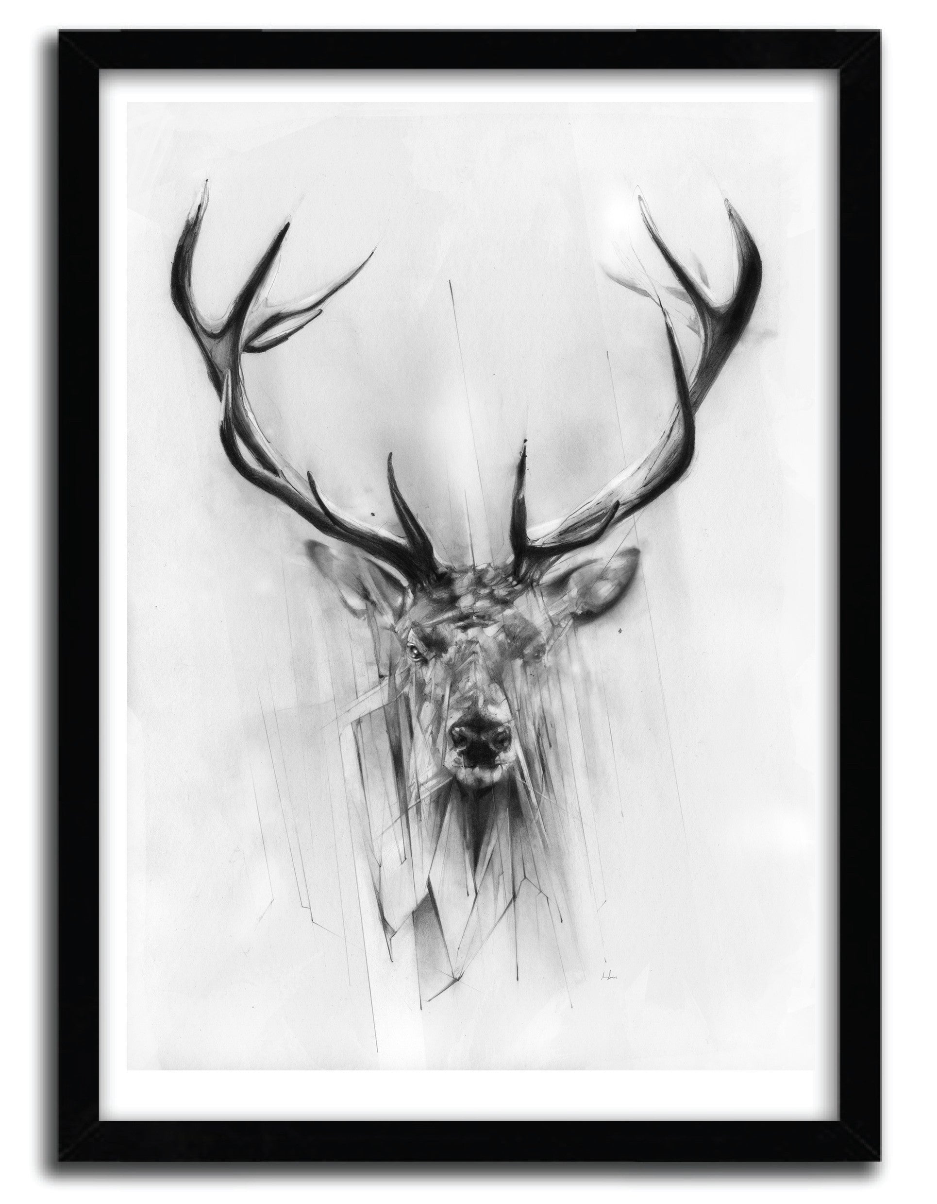 Affiche RED DEER par Alexis Marcou, imprimée sur papier fine arts, avec des couleurs vives et un design captivant.