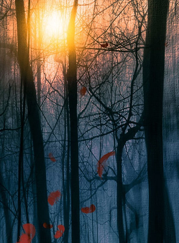 Affiche RED FEATHER DANCE by Viviana Gonzalez, a vibrant art print on fine arts paper, showcasing intricate details and rich colors.