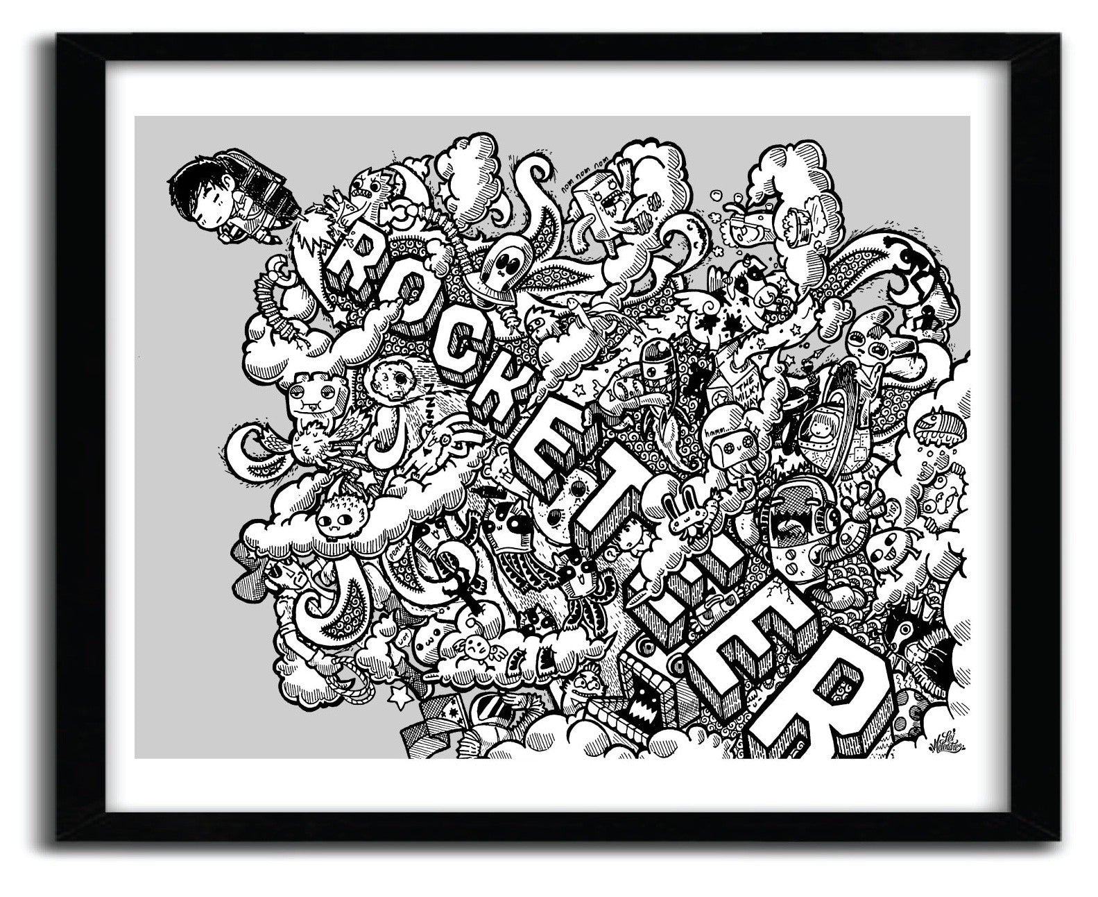 Affiche Rocketeer by Lei Melendres, a limited edition art print on fine art paper, showcasing vibrant colors and intricate details.