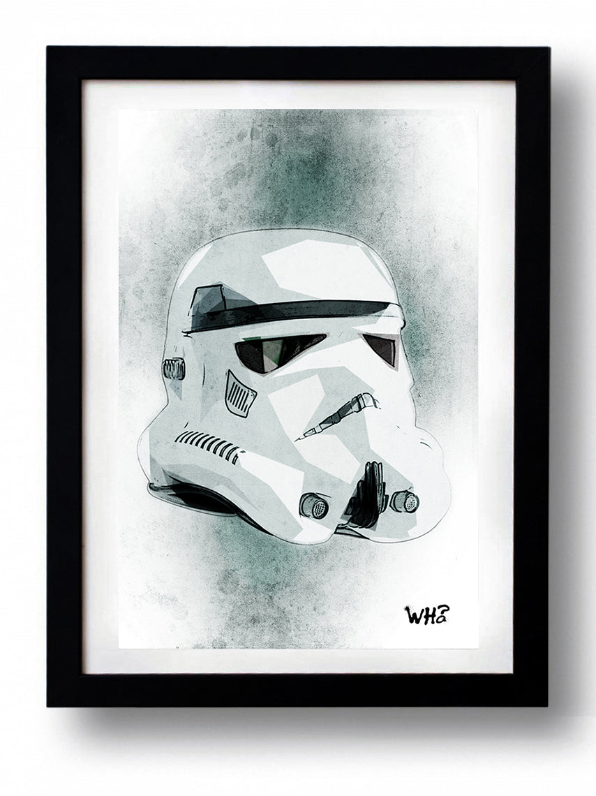 Affiche STAR WHITE par WHO, imprimée sur papier fine arts 100% coton, avec encres d’archives, numérotée et authentifiée.