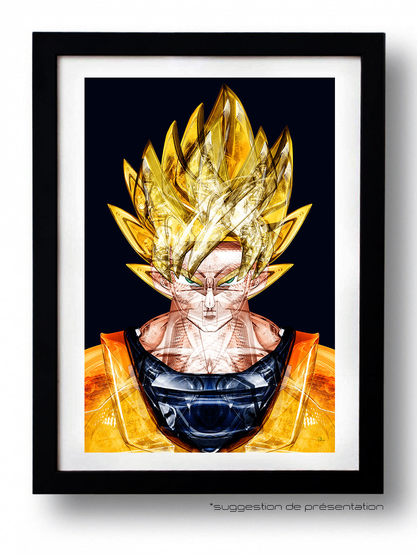 Affiche SUPER WARRIOR par Rubiant, imprimée sur papier fine arts, avec des couleurs vives et un design captivant.