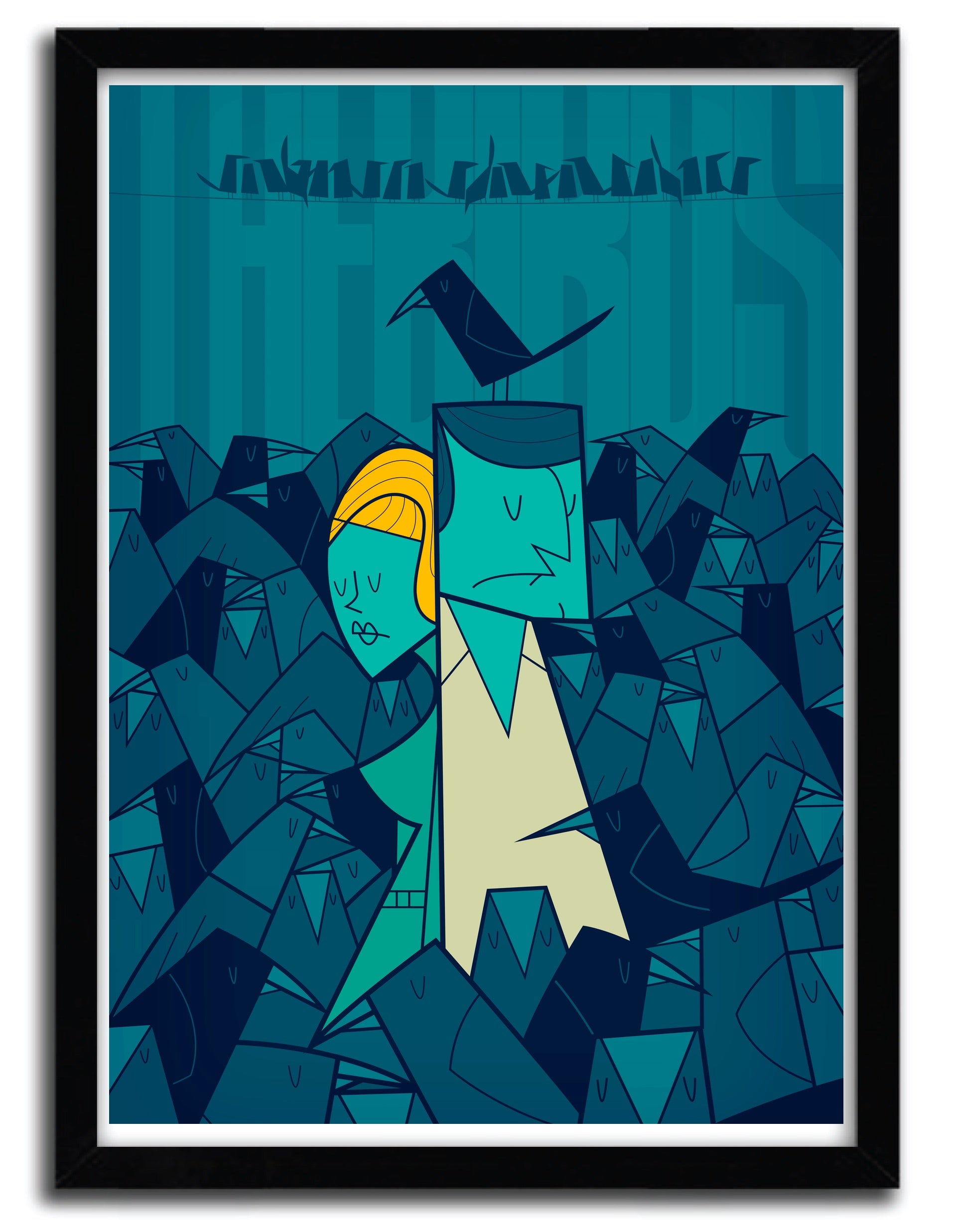 Limited edition art print 'Affiche the birds' by Ale Giorgini, showcasing vibrant colors on fine arts paper.