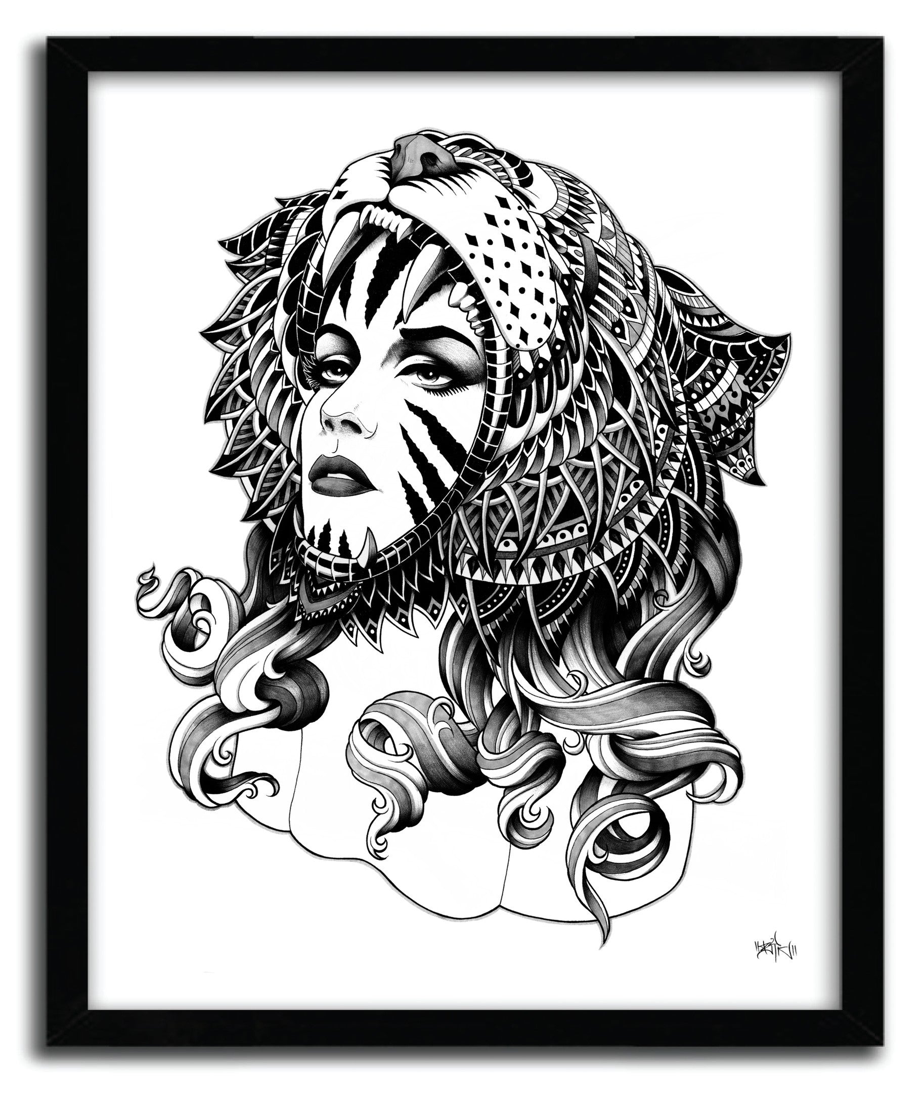 Affiche TIGRESS BY BIOWORKZ art print on fine arts paper, showcasing vibrant colors and intricate details.