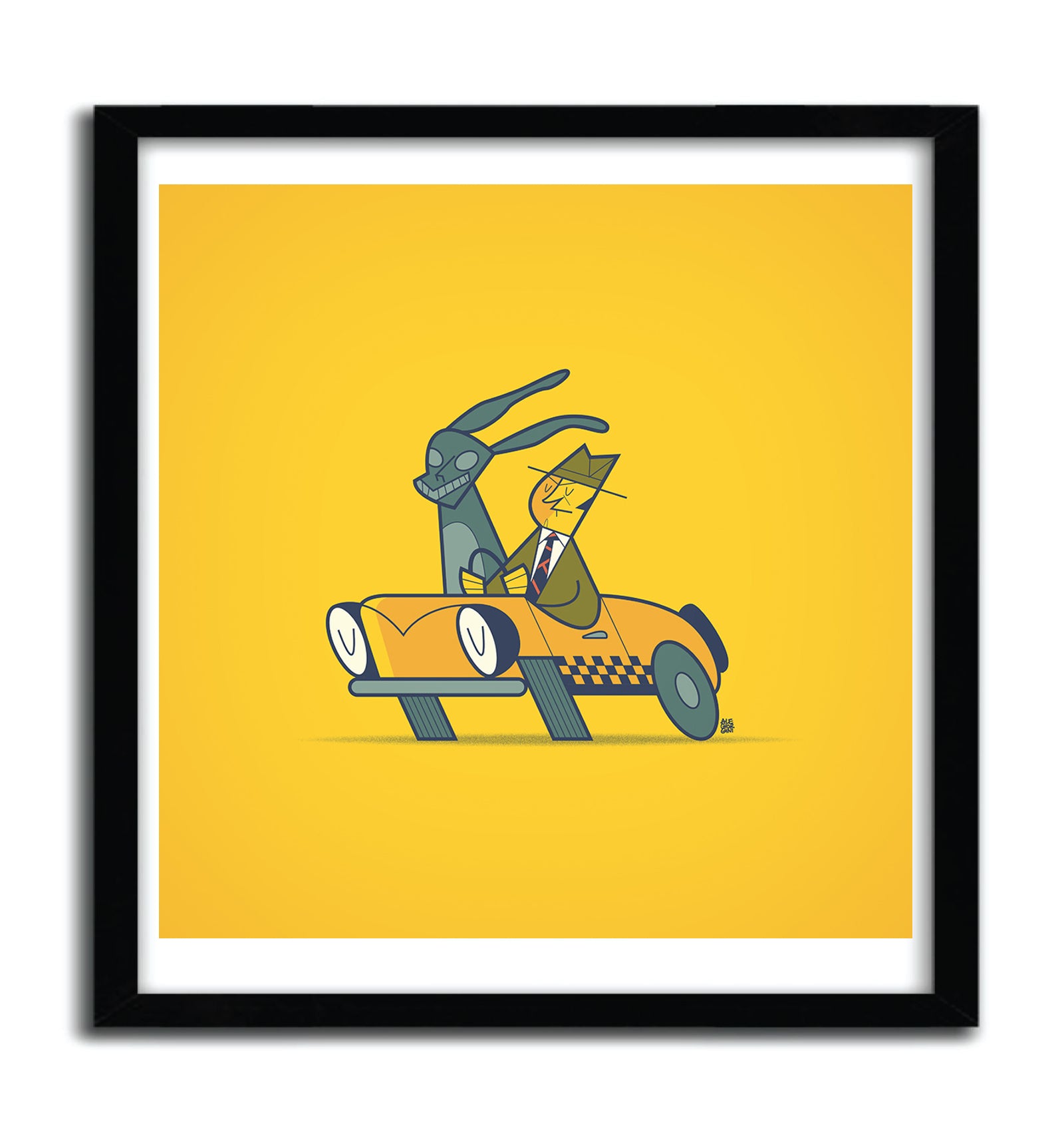 Limited edition Affiche Who Framed Donnie Darko? by ALE GIORGINI, printed on fine arts paper with vibrant colors.