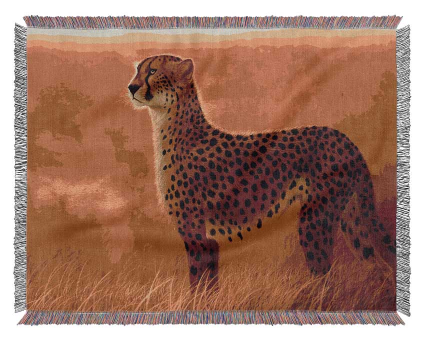 Luxurious African Cheetah throw blanket made from 100% cotton, featuring a thermal weave for breathability and a stylish design.