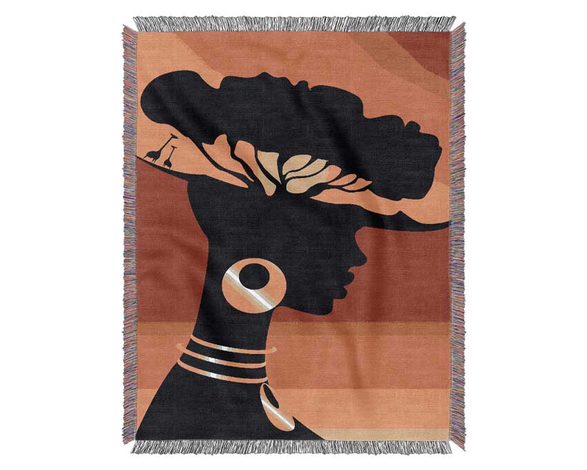 Luxurious African Female Home Lands throw blanket made from 100% cotton, featuring a thermal weave for breathability and comfort.