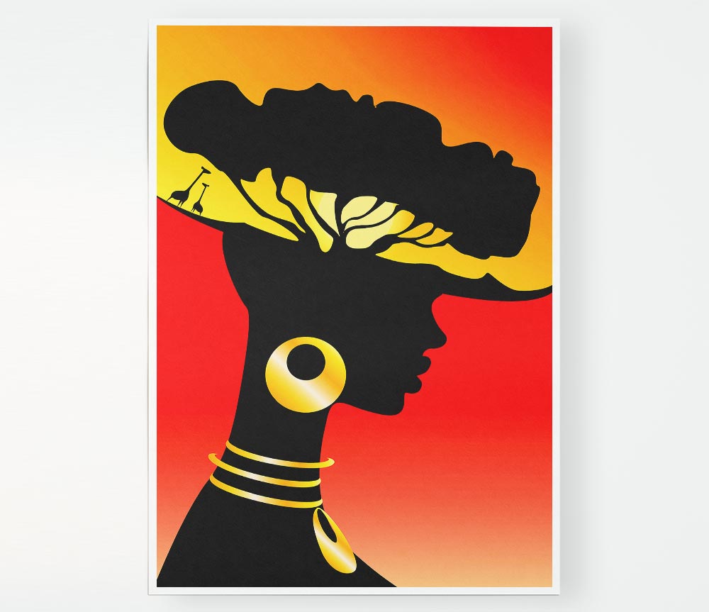 A vibrant canvas poster depicting African women in their home lands, showcasing cultural beauty and strength.