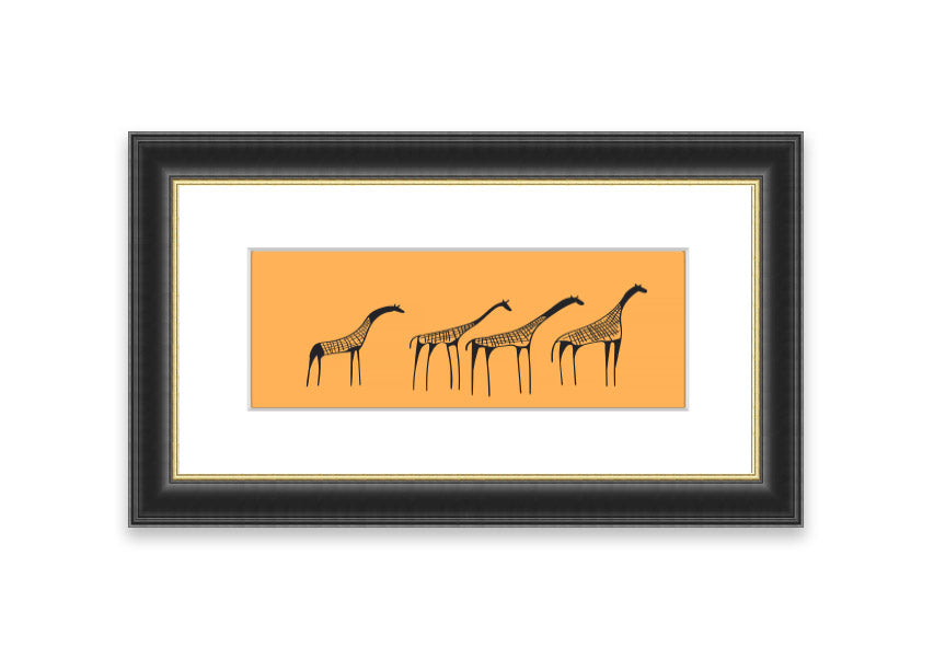 Framed print of an African giraffe, showcasing its elegant neck and distinctive patterns, available in various frame colors.