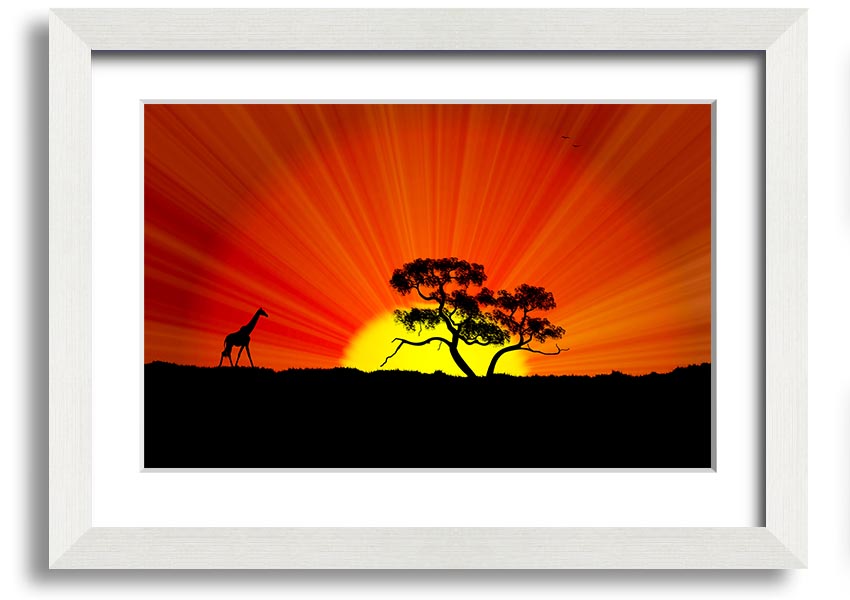 A vibrant African Sunblaze framed print showcasing rich colors and intricate designs, ready to hang.