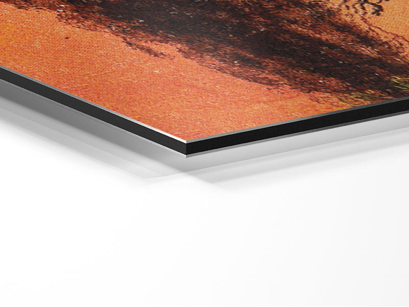 A vibrant piece of African Tribal Art 1 printed on brushed aluminium dibond, showcasing intricate tribal patterns and colors.