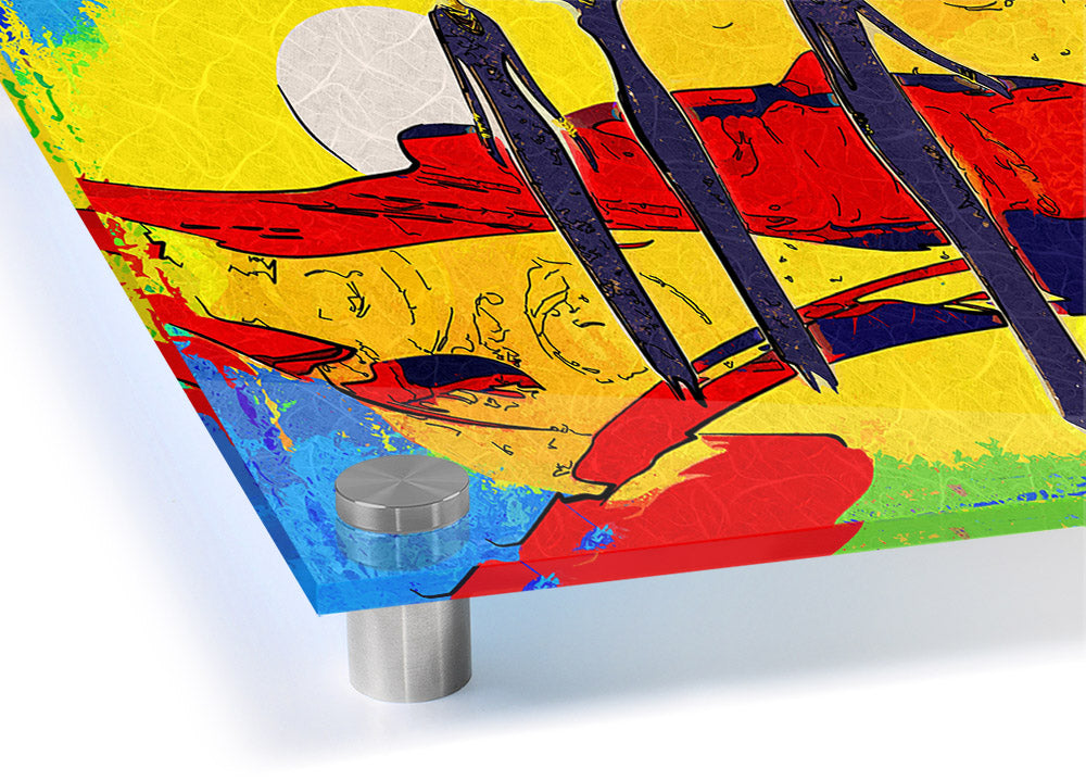 African Tribal Art 14 acrylic print on 5mm thick acrylic glass, showcasing vibrant tribal designs.