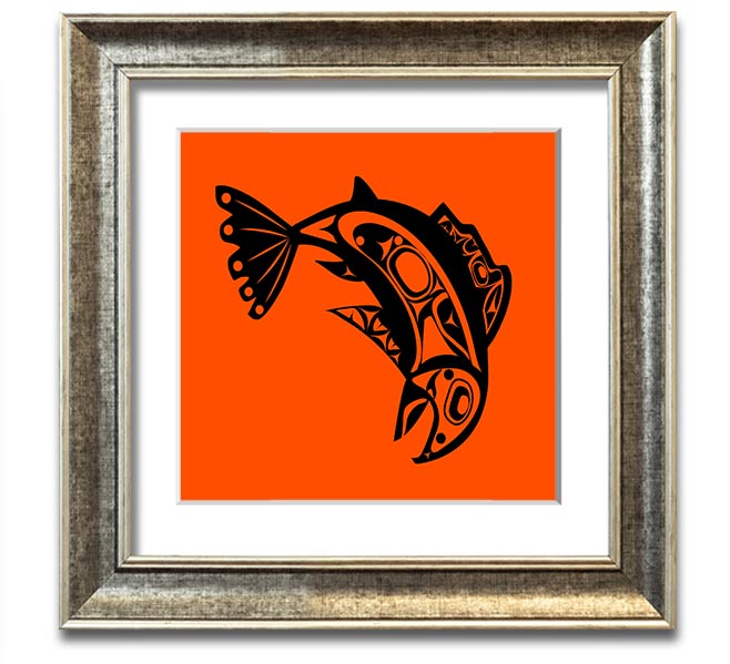 African Tribal Art 18 square framed print showcasing vibrant colors and intricate designs, ready to hang.