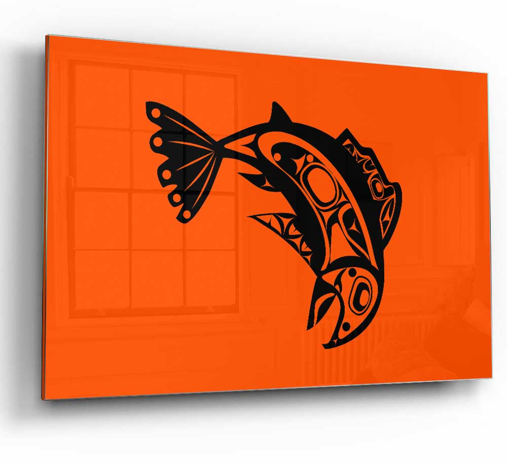 A vibrant African Tribal Art 18 glass print showcasing intricate tribal designs and colors, perfect for modern home decor.