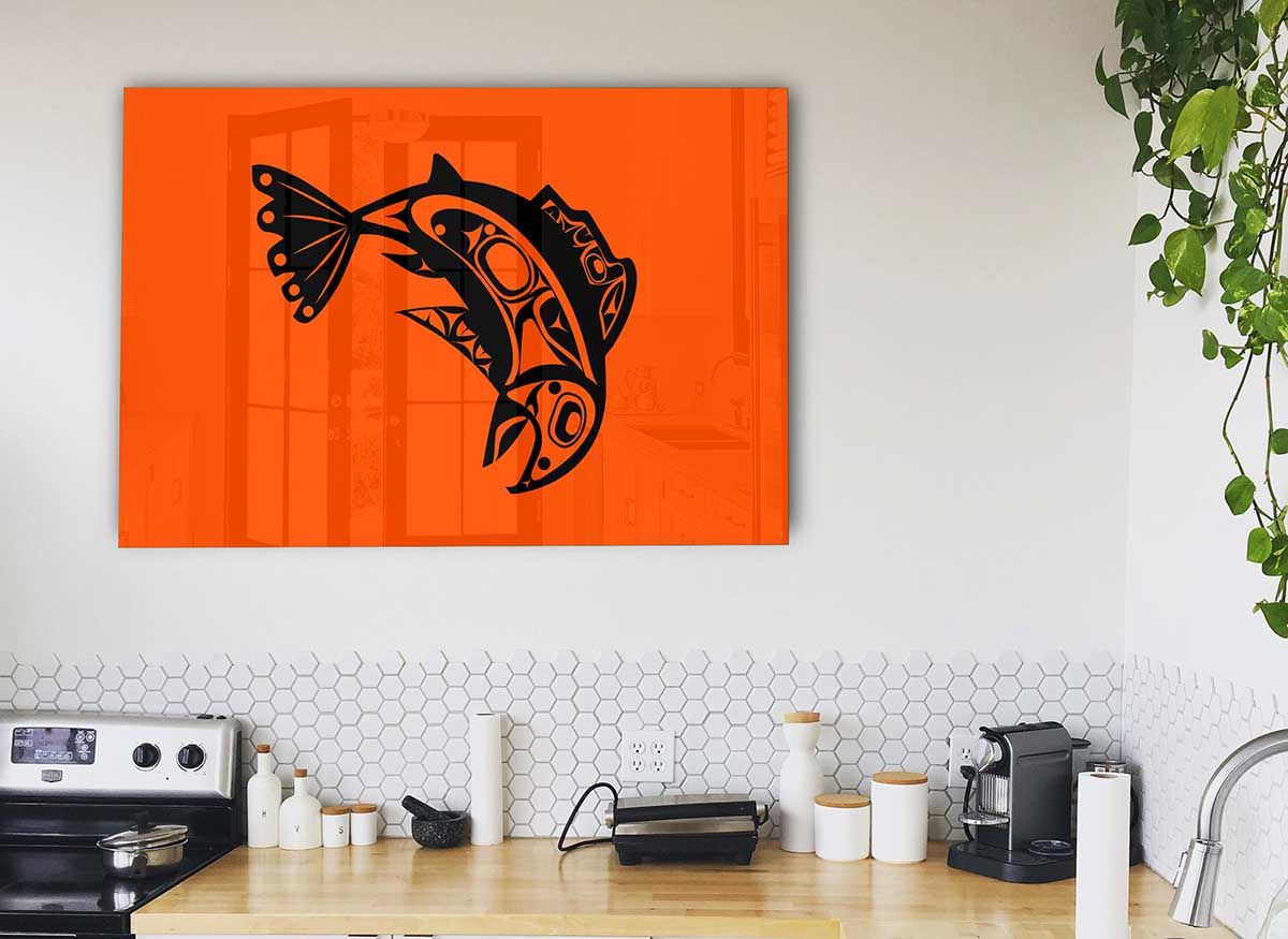 A vibrant African Tribal Art 18 glass print showcasing intricate tribal designs and colors, perfect for modern home decor.