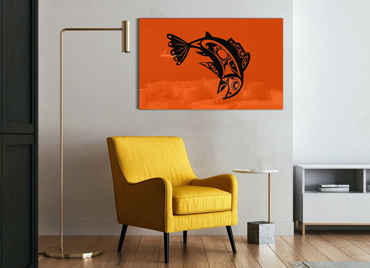 A vibrant African Tribal Art 18 glass print showcasing intricate tribal designs and colors, perfect for modern home decor.