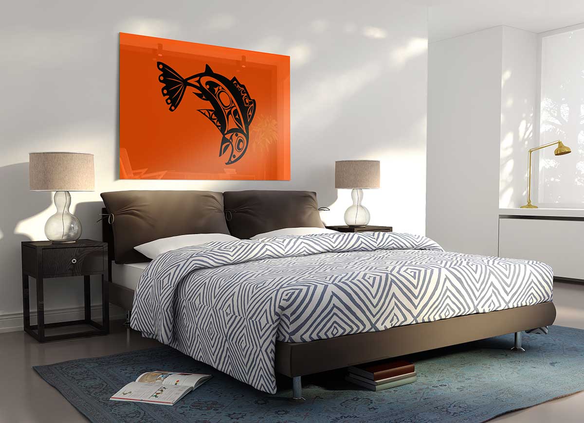 A vibrant African Tribal Art 18 glass print showcasing intricate tribal designs and colors, perfect for modern home decor.