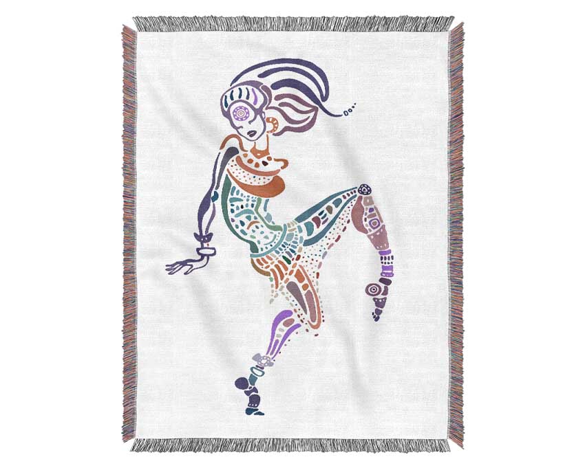 African Tribal Art 19 throw blanket made from 100% cotton with intricate tribal patterns, perfect for adding elegance to any interior.