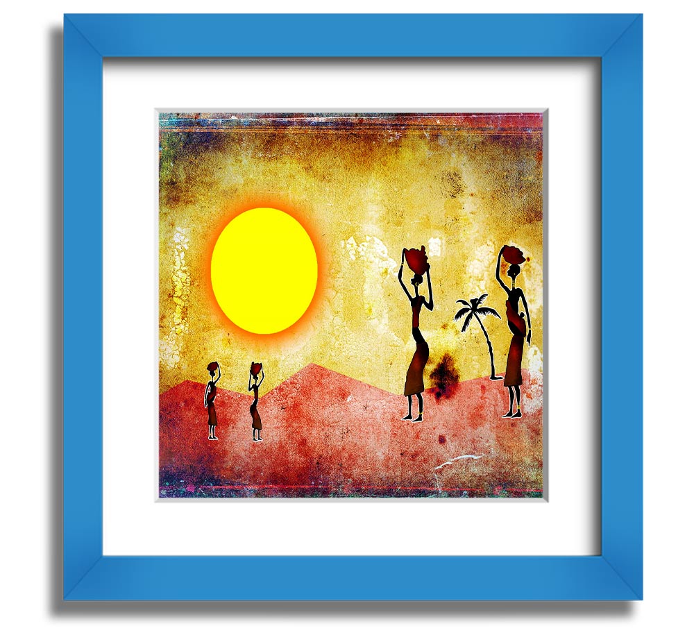 African Tribal Art 2 Square Framed Print showcasing vibrant tribal designs in a stylish frame.