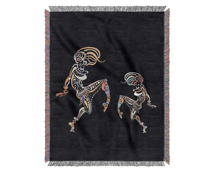 African Tribal Art 21 throw blanket made from 100% cotton with intricate tribal patterns and a luxurious finish.