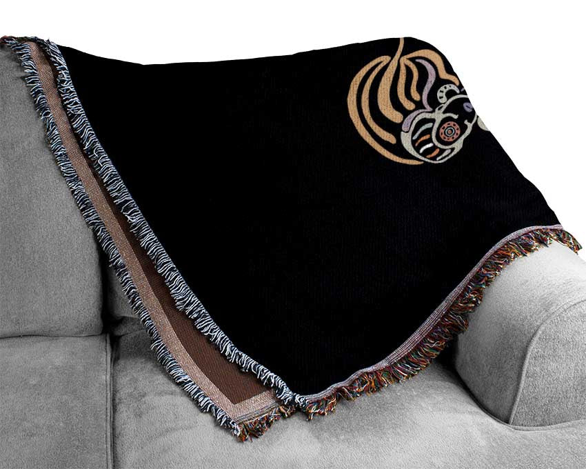 African Tribal Art 21 throw blanket made from 100% cotton with intricate tribal patterns and a luxurious finish.