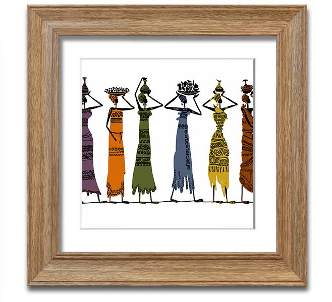 African Tribal Art 23 square framed print showcasing intricate designs and vibrant colors, ready to hang.