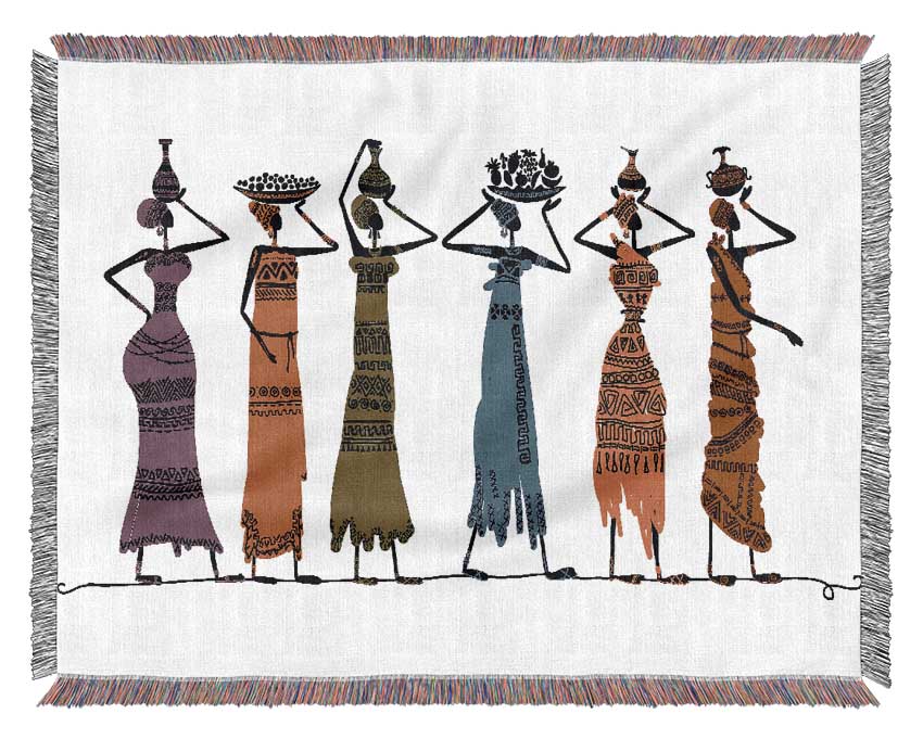 African Tribal Art 23 throw blanket made from 100% cotton with a thermal weave, showcasing intricate tribal patterns.