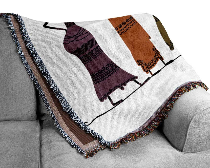 African Tribal Art 23 throw blanket made from 100% cotton with a thermal weave, showcasing intricate tribal patterns.