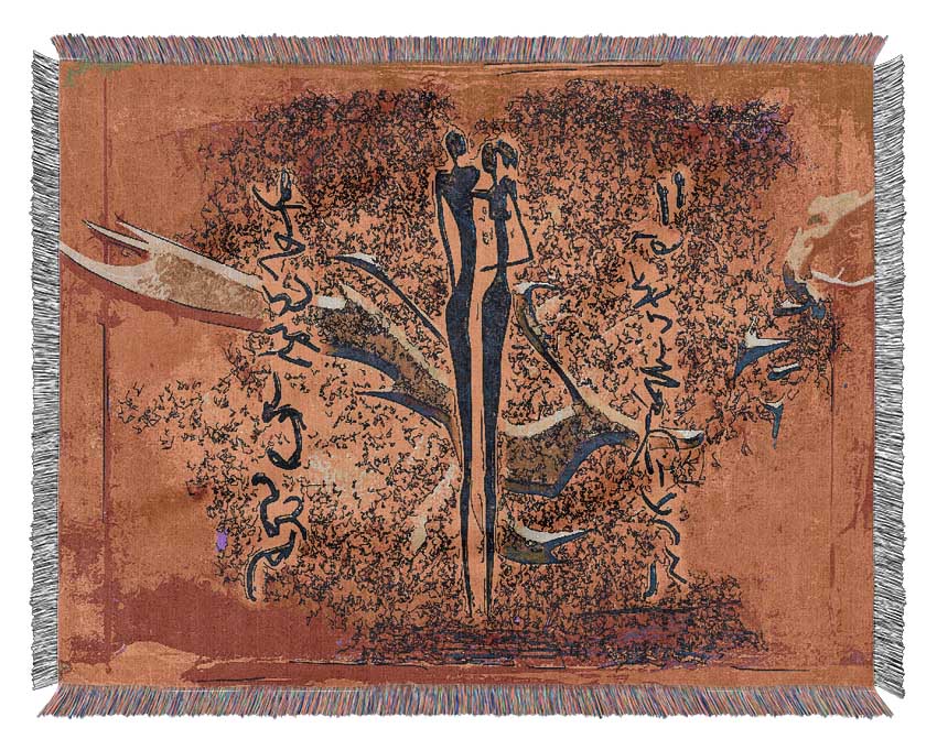 Luxurious African Tribal Art 24 throw blanket made from 100% cotton with intricate patterns and a breathable thermal weave.