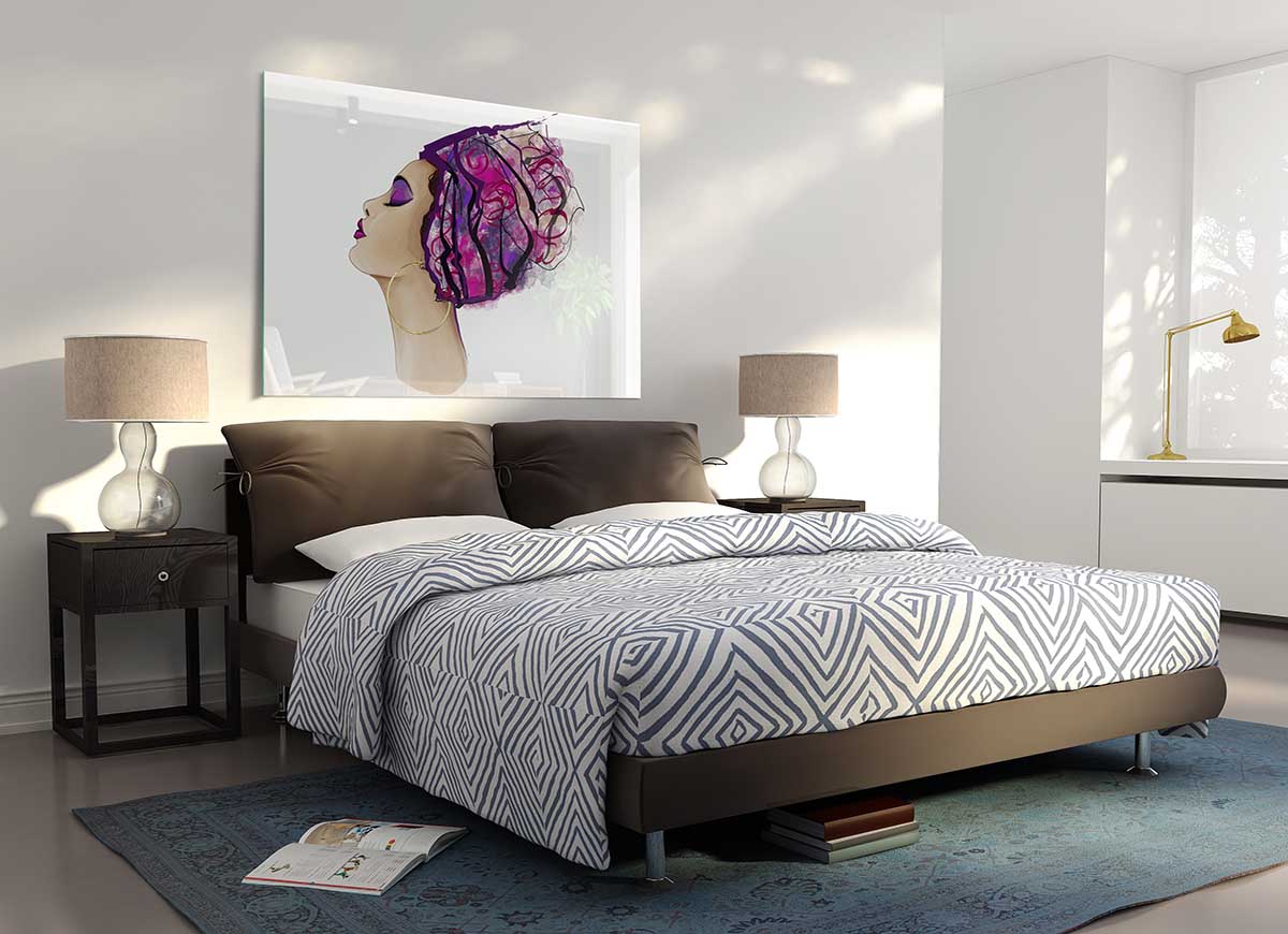 A vibrant African Tribal Art 30 glass print showcasing intricate tribal designs and colors, perfect for modern home decor.