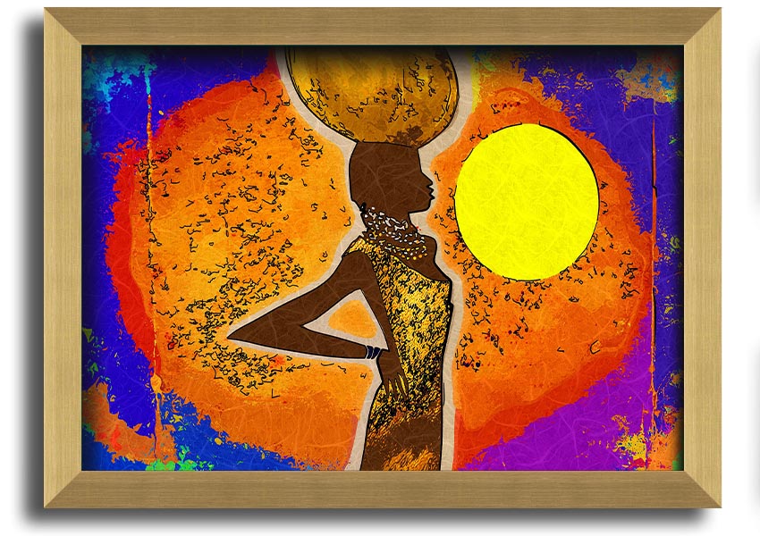 Framed African Tribal Art 5 print showcasing intricate tribal designs, available in various frame colors.