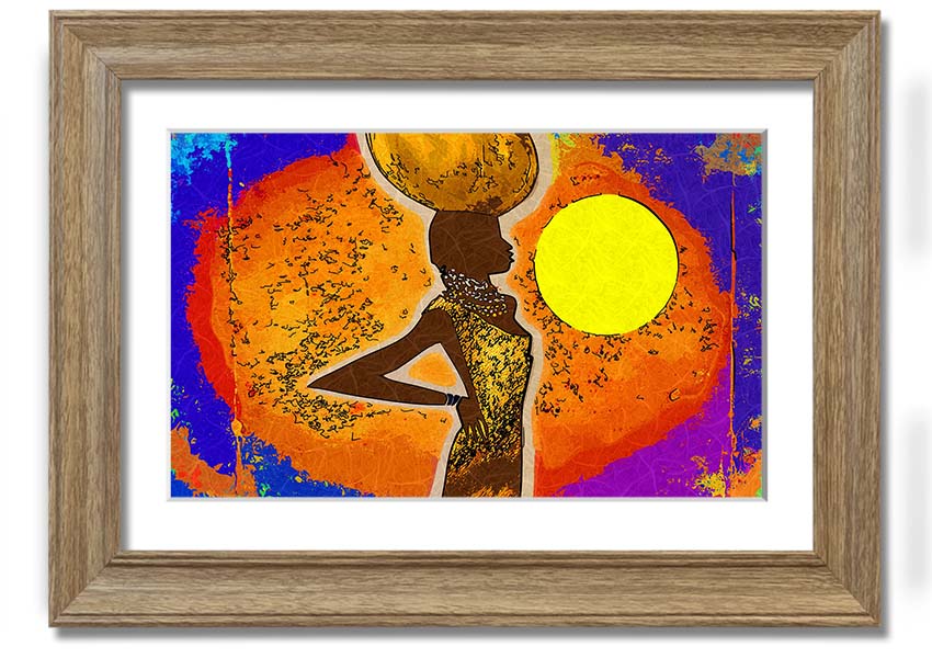 Framed African Tribal Art 5 print showcasing intricate tribal designs, available in various frame colors.
