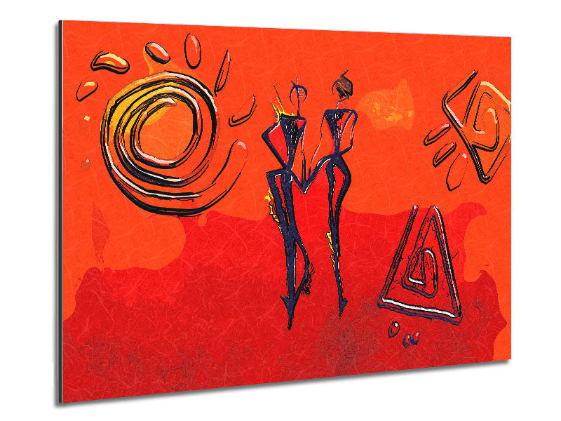 African Tribal Art 8 printed on brushed aluminium dibond, showcasing vibrant colors and intricate tribal designs.