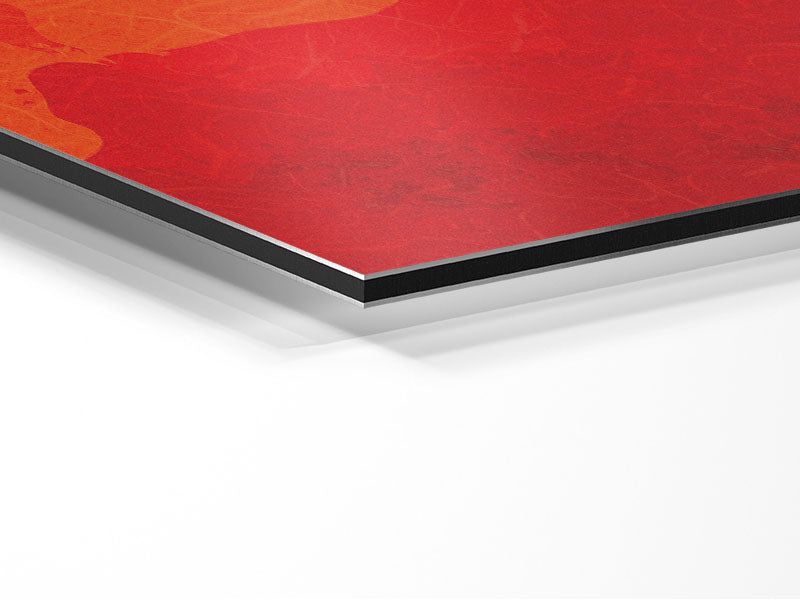 African Tribal Art 8 printed on brushed aluminium dibond, showcasing vibrant colors and intricate tribal designs.