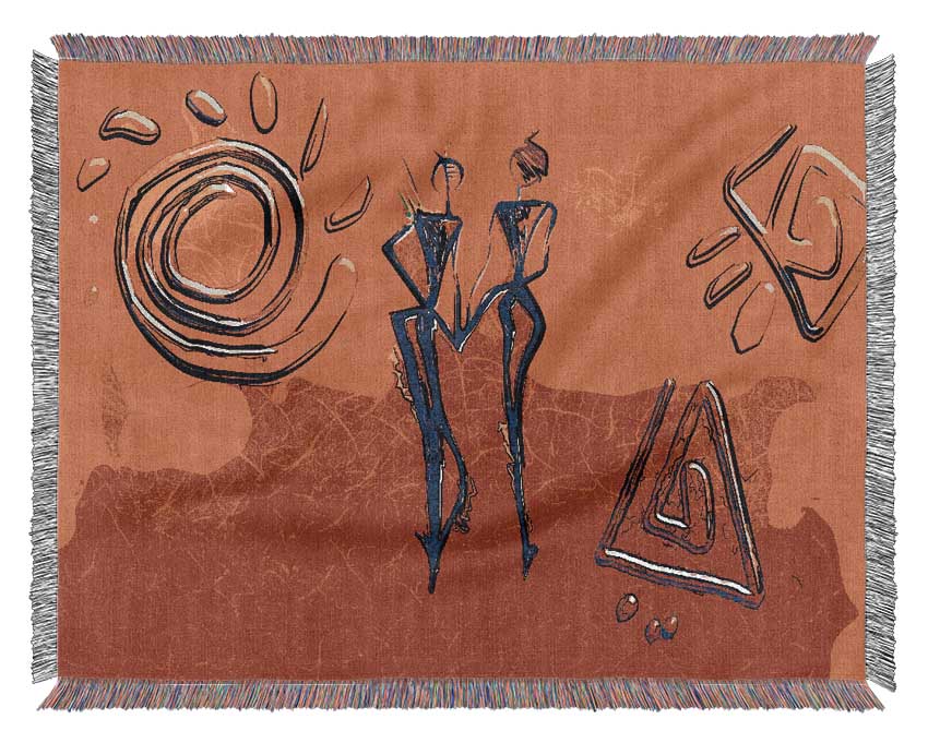 African Tribal Art 8 throw blanket made from 100% cotton with intricate tribal patterns, perfect for bed or couch.