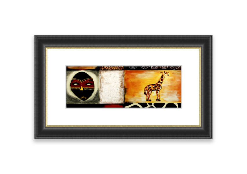 A beautifully framed print of African Tribal Art Ethnic, showcasing intricate designs and vibrant colors, ready to hang.